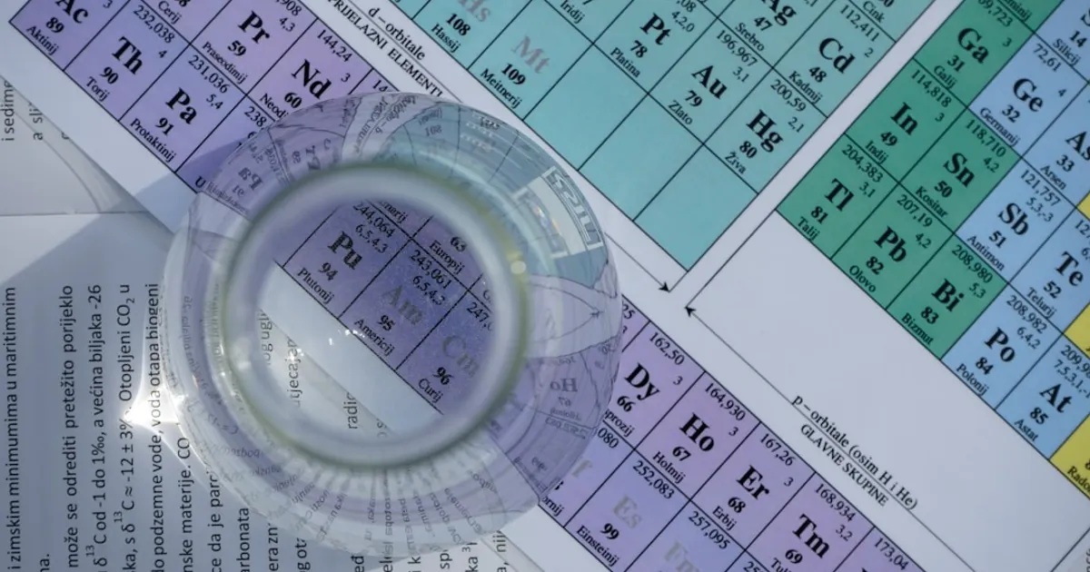 round clear glass on white paper