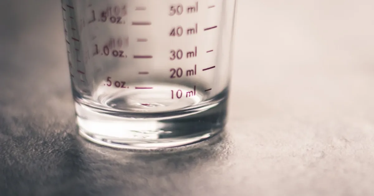 clear measuring glass